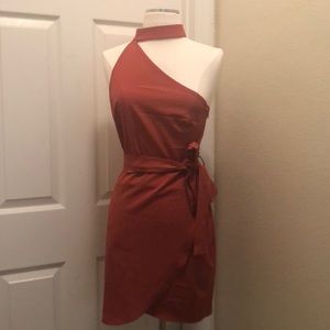 One Shoulder Chocker Neck Bodycon